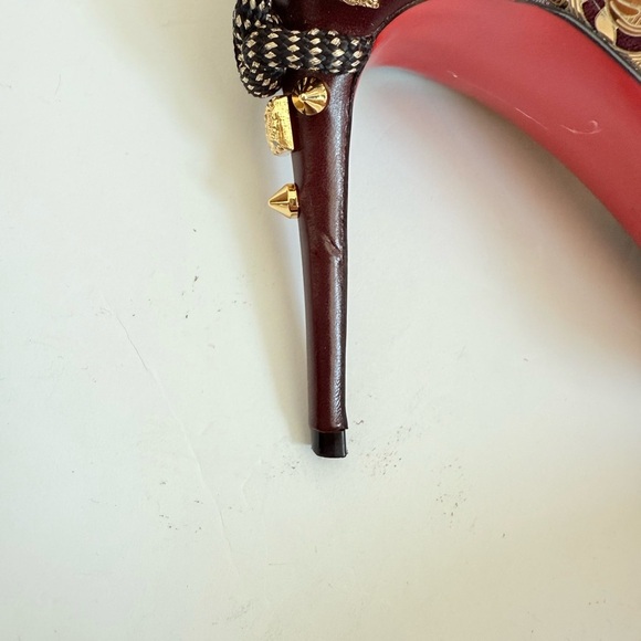 Christian Louboutin Black Gold Floral Laser Samurai Kanzai 85mm pumps EU 41 - Picture 8 of 11